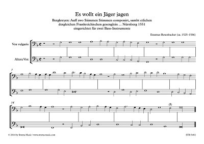 DL: E. Rotenbucher: Es wollt ein Jaeger jagen, 2 Bass-Instru
