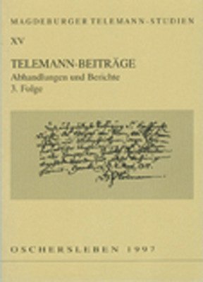 W.  Hobohm: Telemann-Beiträge (Bu)