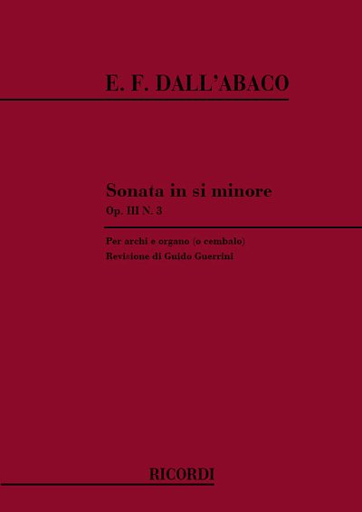 Sonata In Si Min. Op.Iii N.3, Stro (Part.)