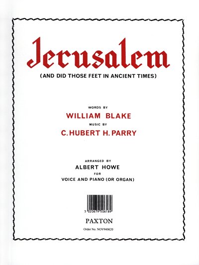 H. Parry: Jerusalem (Voice/Organ) (Bu)