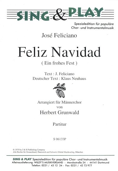 J. Feliciano: Feliz Navidad (Ein frohes Fe, Mch4Klav (Part.)