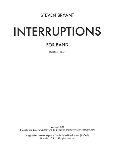 Interruptions, Blaso (Part.)