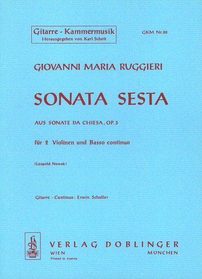 Ruggieri Giovanni Maria: Sonata Sesta A-Dur Op 3 Gitarre Kam