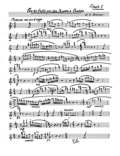 N.V. Bentzon: Quartetto Per Due Flauti Fagotto E Ce (Stsatz)