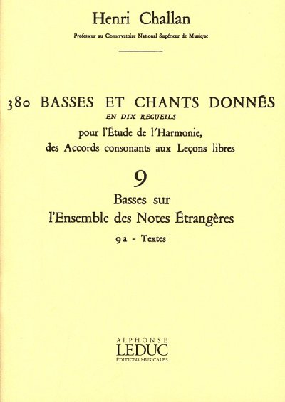 H. Challan: 380 Basses et Chants Donnés Vol. 9A