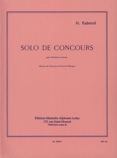 H. Rabaud: Solo De Concours, KlarKlv (KlavpaSt)