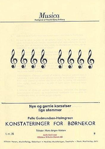 P. Gudmundsen-Holmgr: Konstateringer For Borne, Ch2Klav (KA)