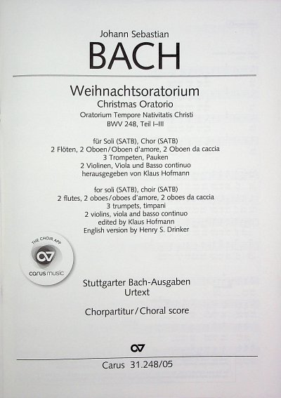 J.S. Bach: Weihnachtsoratorium BWV 248, 5GsGch4OrBc (Chpa)