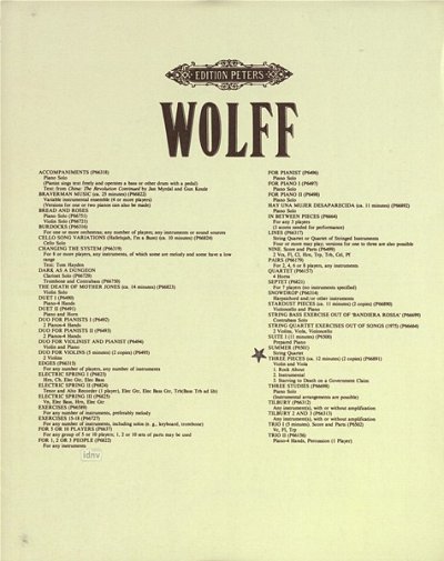 C. Wolff: Three Pieces