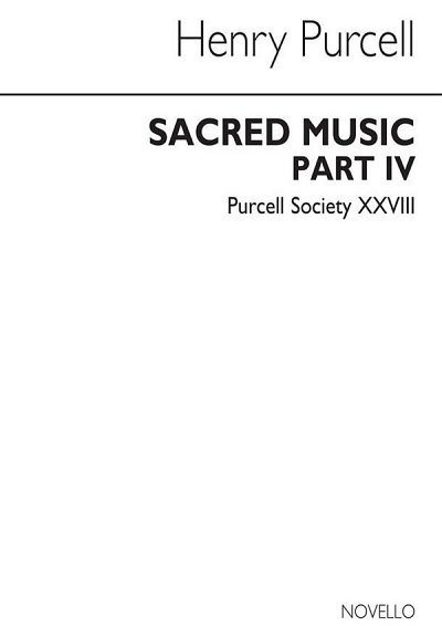 H. Purcell: Purcell Society Volume 28 - Sacred Music Pa (Bu)