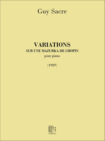 Variation Sur Une Mazurka De Chopin Piano