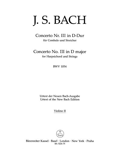J.S. Bach: Concerto Nr. III D-Dur BWV 1054, CembStro (Vl2)