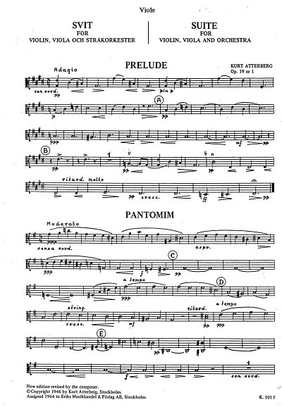 K. Atterberg: Suite op. 19, VlVlaStr (Vla)