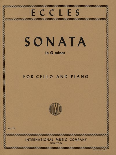 H. Eccles: Sonata in G minor, VcKlav (KlavpaSt)