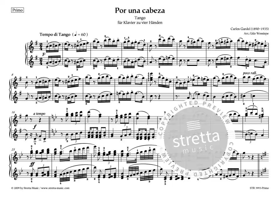 DL: C. Gardel: Por una cabeza Tango / fuer Klavier zu vier H (2)