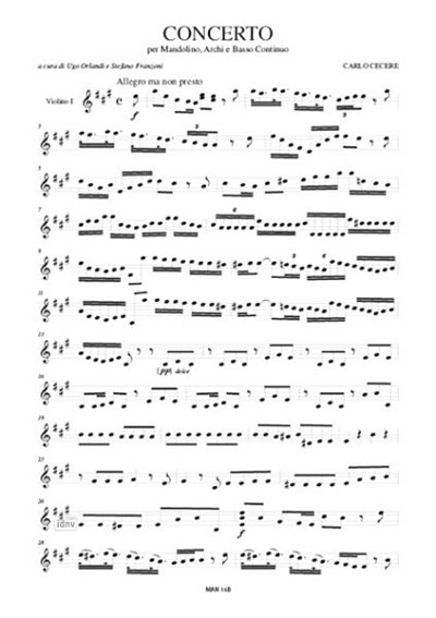 C. Carlo: Concerto in A major, MandStrBc (Stsatz)