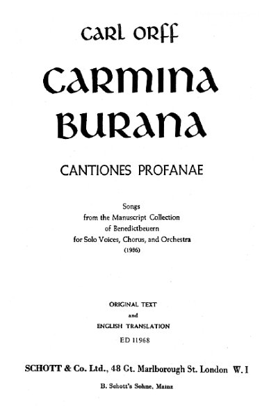 C. Orff: Carmina Burana (TxtB)