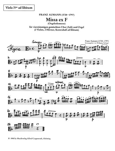 F. Aumann: Missa ex F F-Dur (1797)