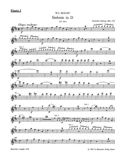 W.A. Mozart: Sinfonie D-Dur KV 141a (161)