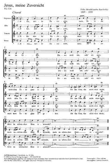 F. Mendelssohn Bartholdy: Jesus, meine Zuversicht C-Dur (1824)