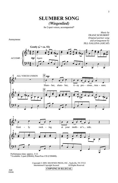 F. Schubert: Slumber Song, Ch2Klav (Chpa)