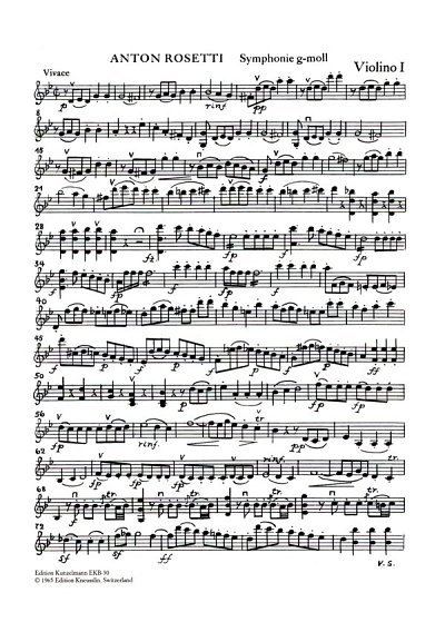 A. Rosetti: Sinfonie g-Moll, Sinfo (Vl1)