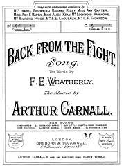 Arthur Carnall, Frederick Weatherly: Back From The Fight
