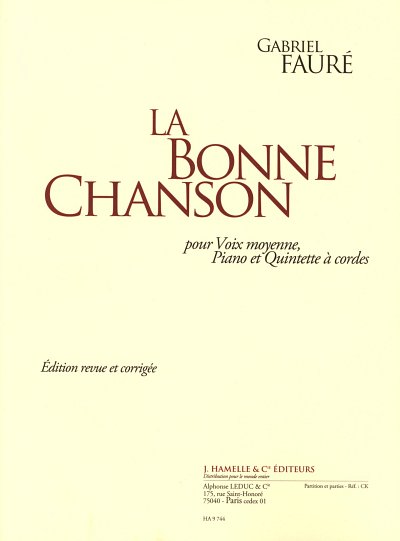 G. Fauré: La Bonne Chanson Opus 61 (Pa+St)