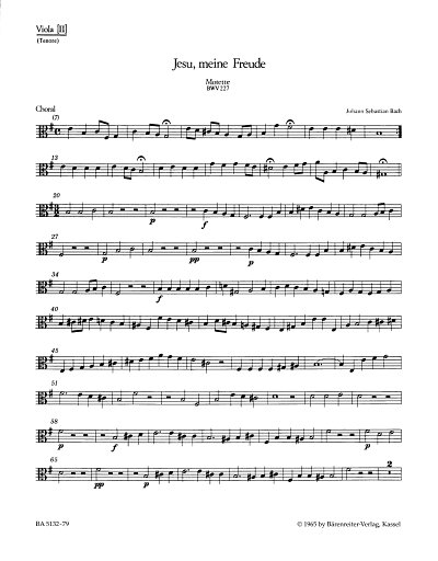 J.S. Bach: Jesu, meine Freude BWV 227, Gch5;Instr (Va2)