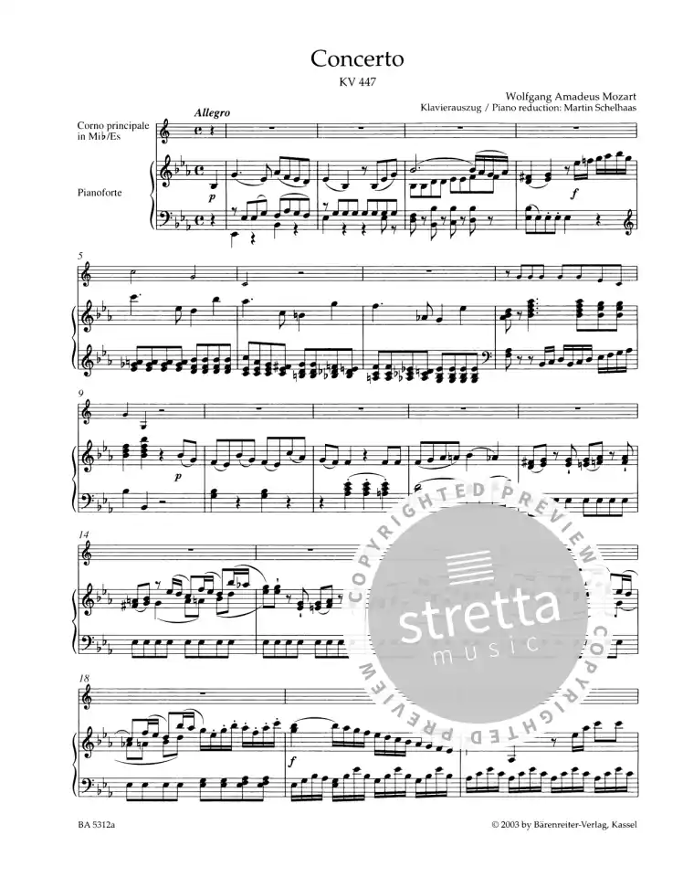 W.A. Mozart: Konzert für Horn und Orchester, HrnOrch (KA2St) (1)