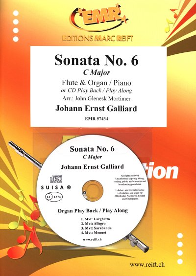 J.E. Galliard: Sonata No. 6, FlKlav/Org (+CD)