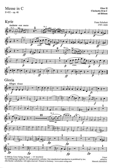 F. Schubert: Messe C-Dur, 4GesGchOrchO (Ob2)