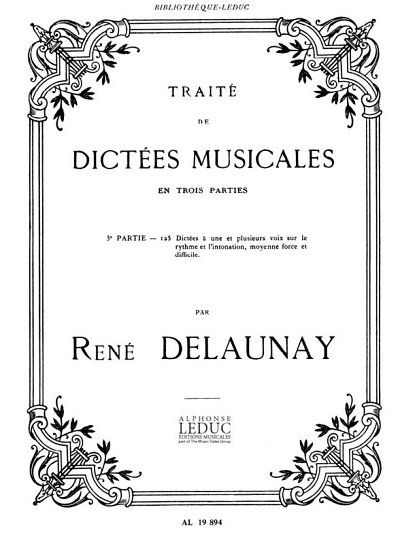 Traite de Dictees Musicales Vol 3 125 Dictees 1 (Bu)