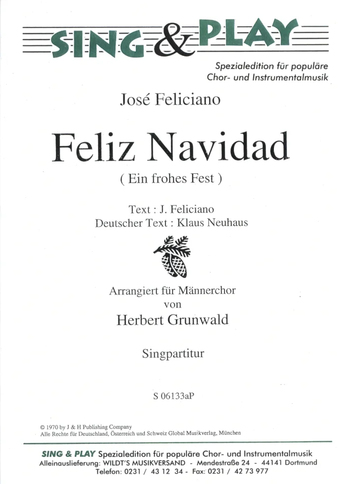 J. Feliciano: Feliz Navidad (Ein frohes Fes, Mch4Klav (Chpa) (0)