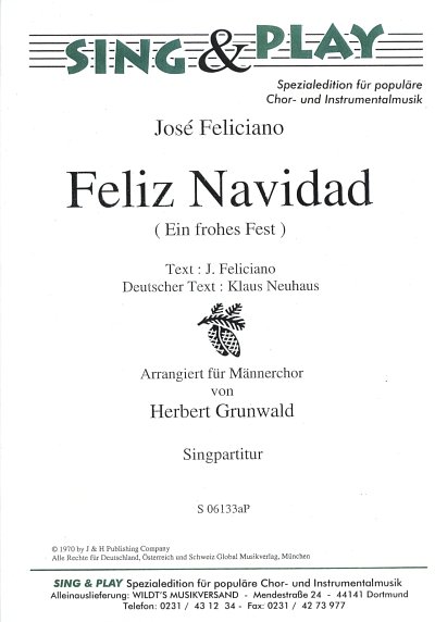 J. Feliciano: Feliz Navidad (Ein frohes Fes, Mch4Klav (Chpa)