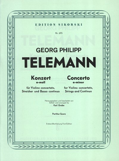 G.P. Telemann: Konzert fuer Violino concerta, VlStrBC (Part.