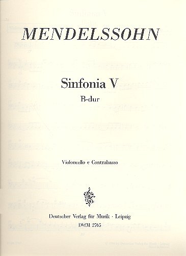 F. Mendelssohn Barth: Sinfonia V B-Dur, Stro (VcKb)