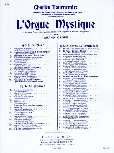 C. Tournemire: L'Orgue mystique Vol.23, Org
