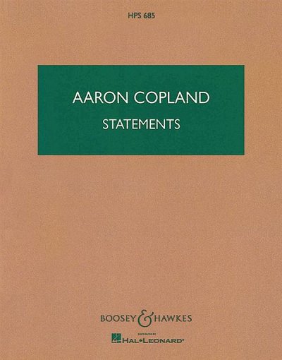 A. Copland: Statements, Sinfo (Stp)