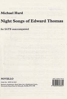 M. Hurd: Night Songs Of Edward Thomas, GchKlav (Bu)