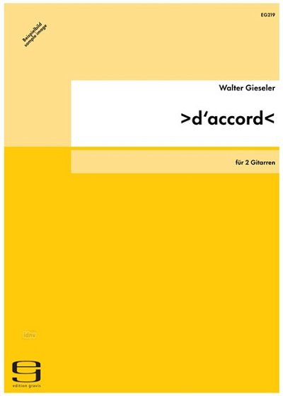 Gieseler Walter: D' Accord (1990) Fuer 2 Gitarren