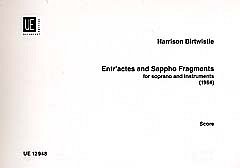 H. Birtwistle: Entr'actes and Sappho fragments  (Part.)