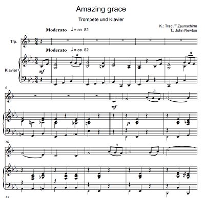 DL: (Traditional): Amazing Grace, TrpKlav (Par2St)