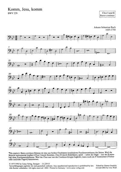 J.S. Bach: Komm, Jesu, komm g-Moll BWV 229