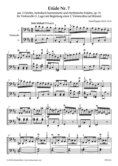 DL: D. Popper: Etuede Nr. 7 aus: 15 leichte, melodisch-harmo