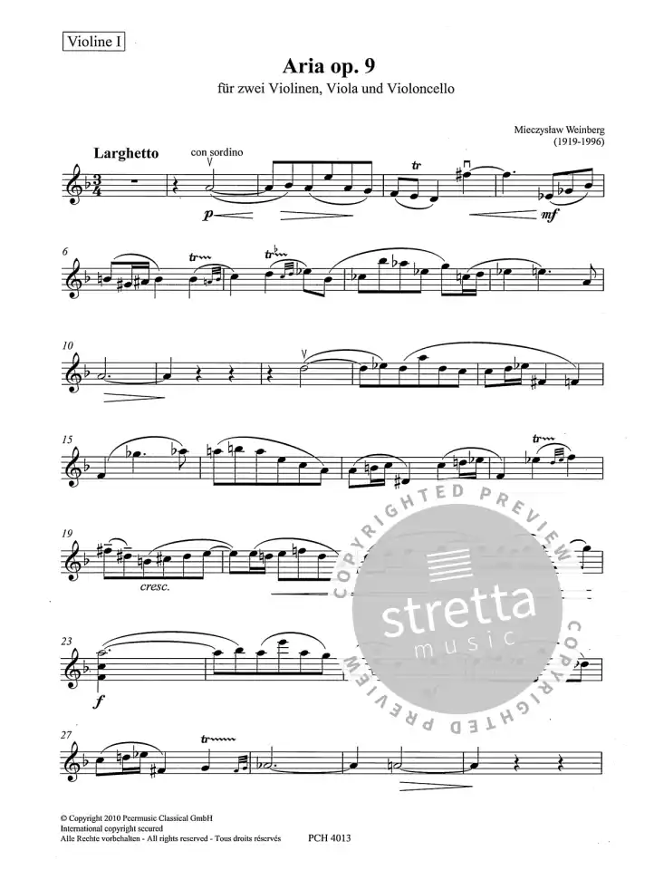 M. Weinberg: Aria op. 9 / Capriccio op. 11, 2VlVaVc (Pa+St) (4)