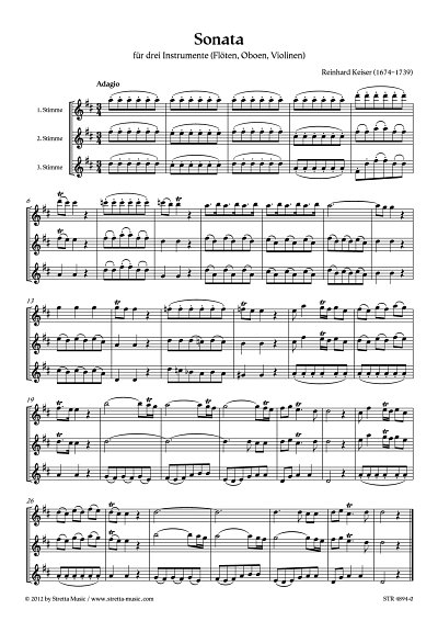 DL: R. Keiser: Sonata fuer drei Instrumente (Floeten, Oboen,