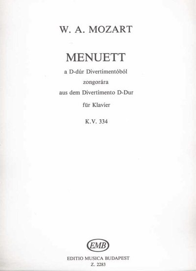 W.A. Mozart: Menuett, Klav