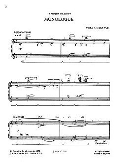 T: Musgrave: Monologue for Piano, Klav