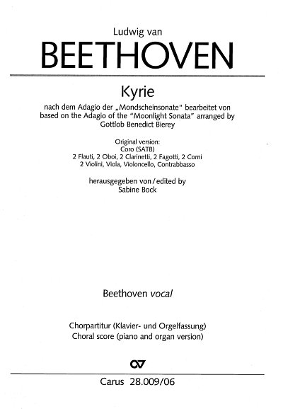 L. van Beethoven: Kyrie based on the Adagio of the so-called "Moonlight Sonata"